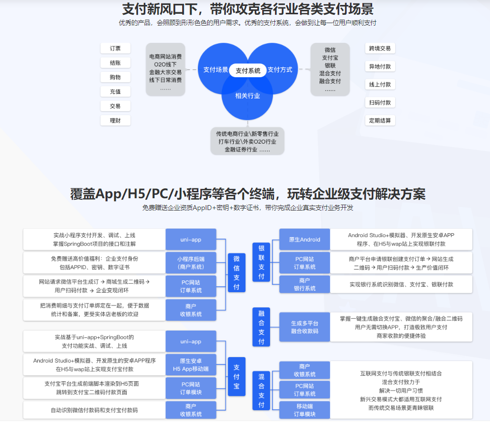 Java支付全家桶：企业级各类支付手段一站式解决方案 【已完结】