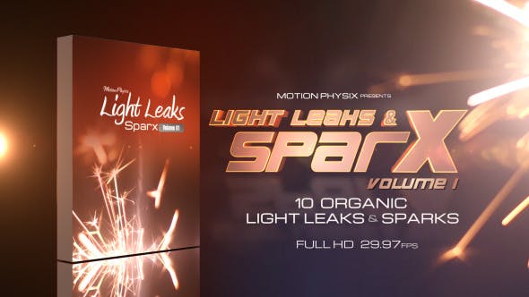 碰撞飞溅火星光效粒子视频素材Light Leaks and Sparks Vol 1