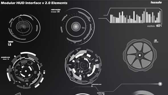 AE模板-科技感模块化数据动态图形元素包 第二季