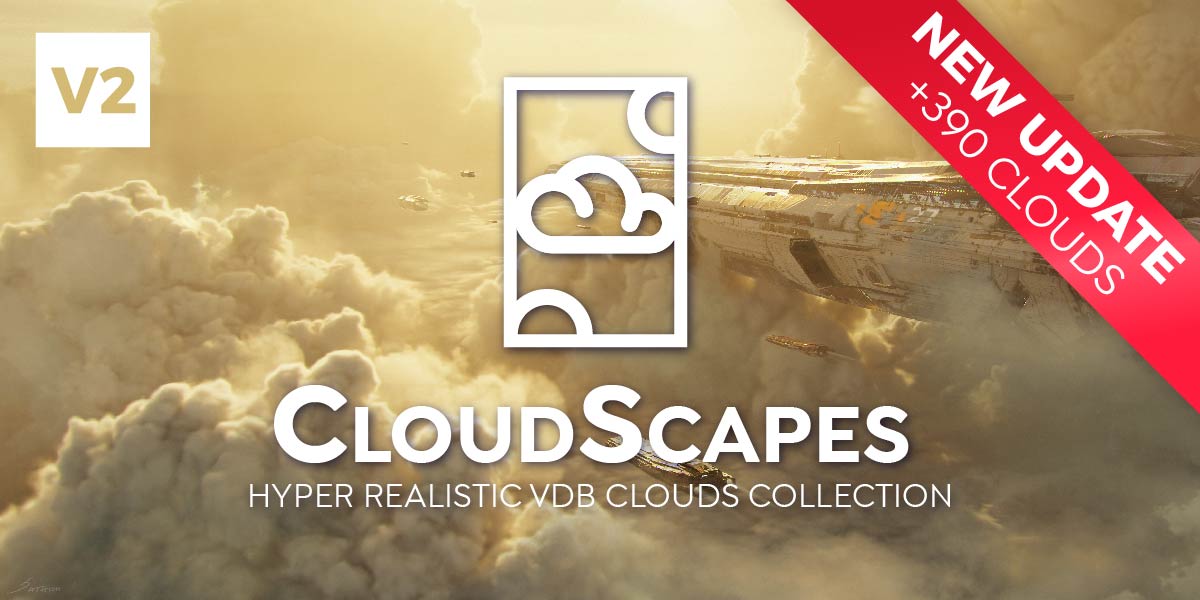 Blender预设-395种真实白云云朵VDB模型 Cloudscapes V2