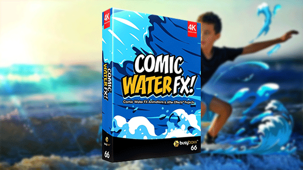 视频素材-109个4K二维卡通液体MG特效动画Comic Water FX