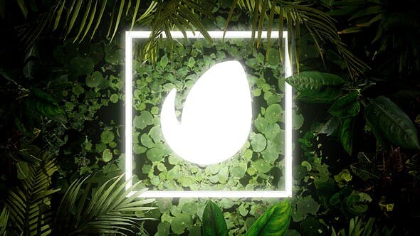 AE模板-绿色丛林优雅发光LOGO展示动画 Lighting Nature Logo