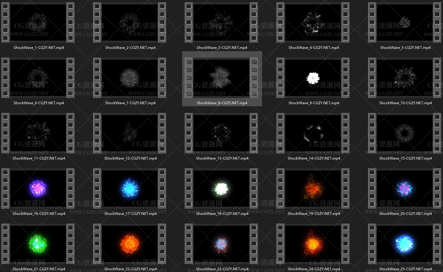 4K视频素材|300个粒子光线故障干扰烟花光效雨雪火星烟雾冲击波特效叠加动画素材 Video Overlays