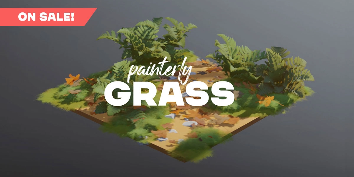 Blender预设|卡通风格植物草地模型资产 CGC Painterly Grass Asset Library V1.0