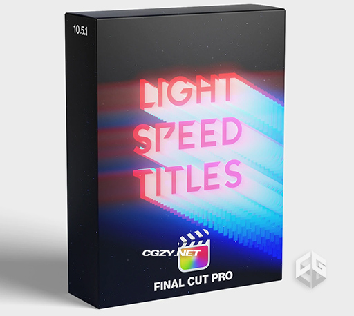 FCPX插件|30种流光拖尾光速字幕标题动画效果 Light Speed Titles