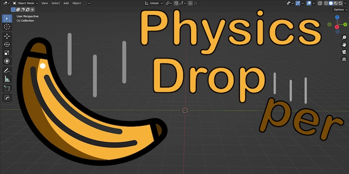 Blender插件|Physics Dropper v1.1.3 模拟真实掉落效果工具