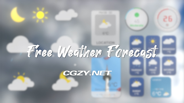 FCPX插件|Vlog常用天气图标预报温度展示元素面板动画 Weather Forecast Pack