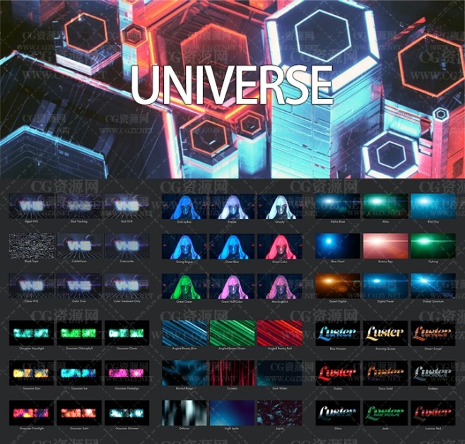 红巨人插件|Universe v5.0.1 Win/Mac-FCPX/AE/PR/达芬奇/VEGAS视觉特效和转场插件下载