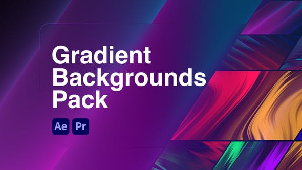 AE/PR模板|50种抽象彩色玻璃效果渐变背景图形动画 Gradient Backgrounds Pack