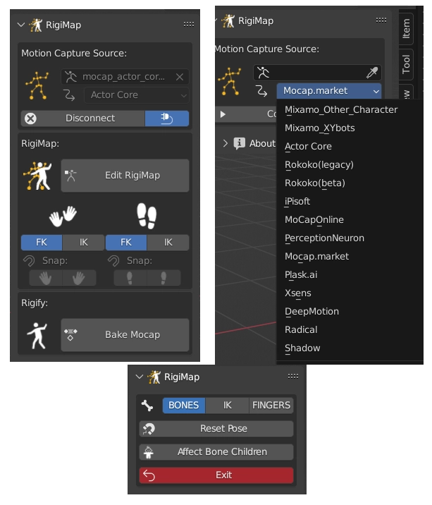 Blender插件|三维运动捕捉数据绑定工具 Rigimap v1.5.9