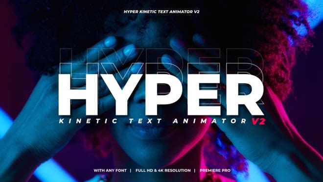 PR预设|15种潮流排版设计文本标题动画效果 Hyper Kinetic Text Animator V2