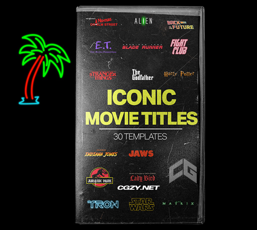 AE/PR/FCPX/PS模板|35组标志性电影标题模板 Iconic Movie Titles Templates