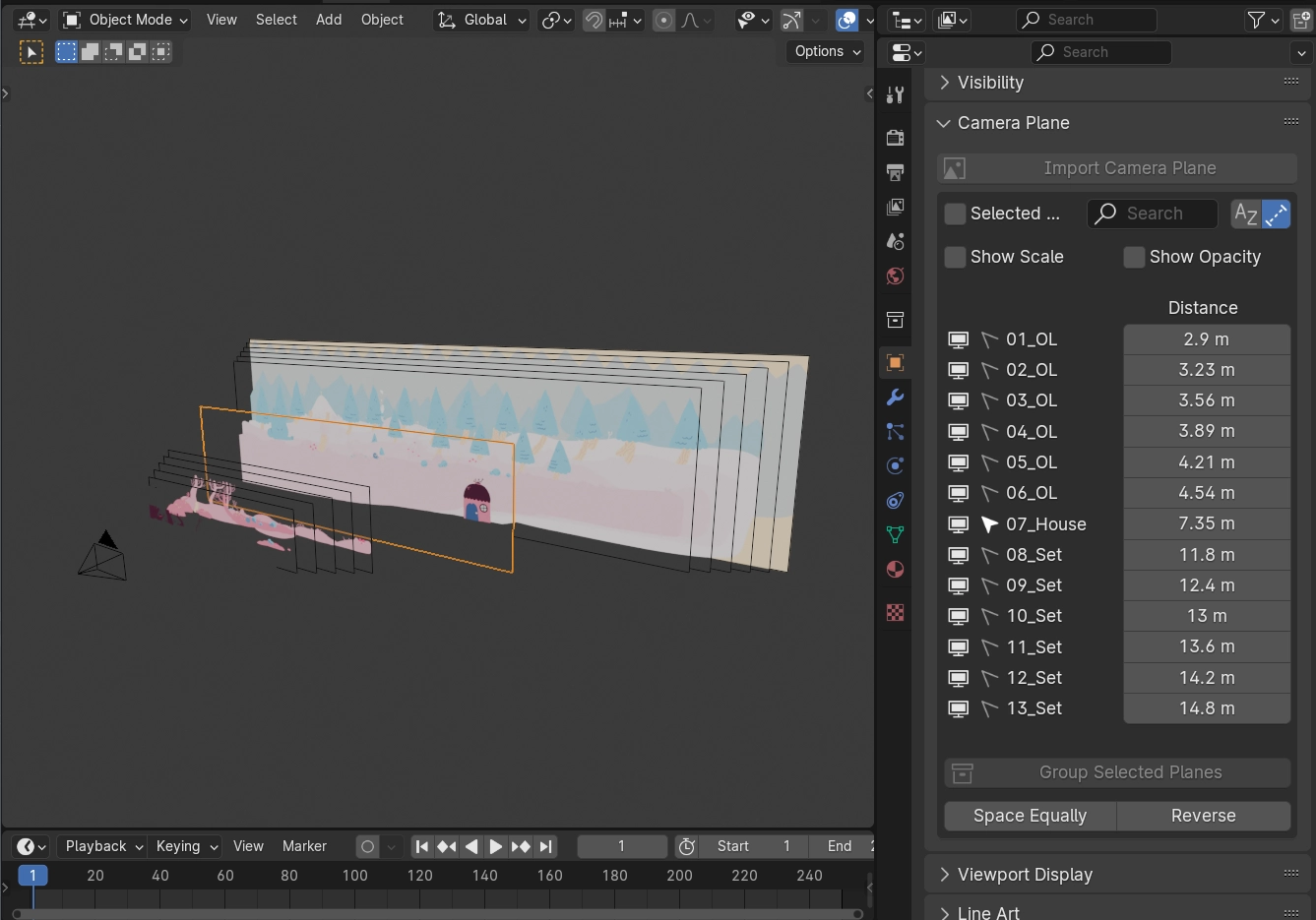 Blender插件|图片导入分层摄像机视差动画工具 Camera Plane v1.5.0