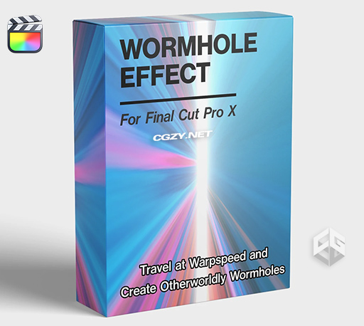 FCPX插件|虫洞时间旅行隧道穿梭效果预设 支持M1 Wormhole Effect