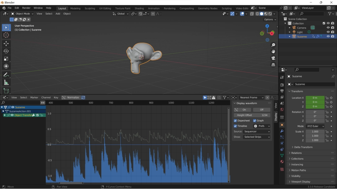 Blender插件|根据音频波形展示动画工具 Sound Waveform Display V0.9.2