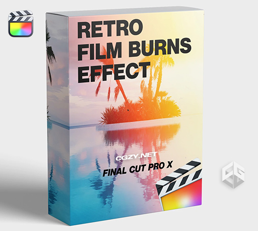 FCPX插件|23种复古电影胶片漏光炫光灼烧效果预设 支持M1 Retro Film Burns