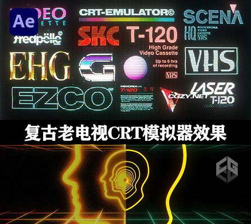 中文汉化AE脚本|12种复古老电视CRT模拟器效果一键添加 Ezra Cohen – CRT Emulator