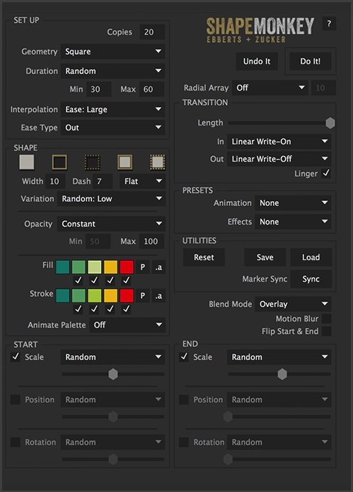 AE脚本|MG图形变化动画工具 ShapeMonkey v1.09 + 使用教程
