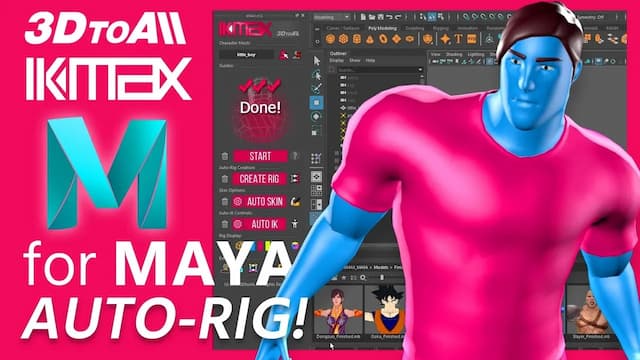 Maya插件|三维角色模型快速绑定插件 3DtoAll IKMAX V1.63a for Maya 2014-2023 Win破解版