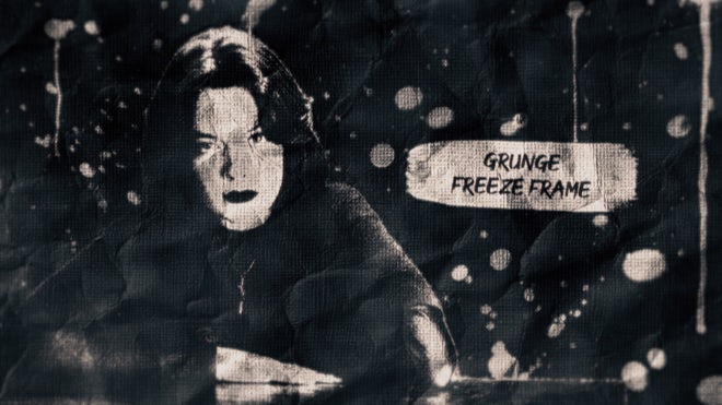 AE/PR模板|帧冻结画面抽帧人物定格介绍模板 Grunge Freeze Frame